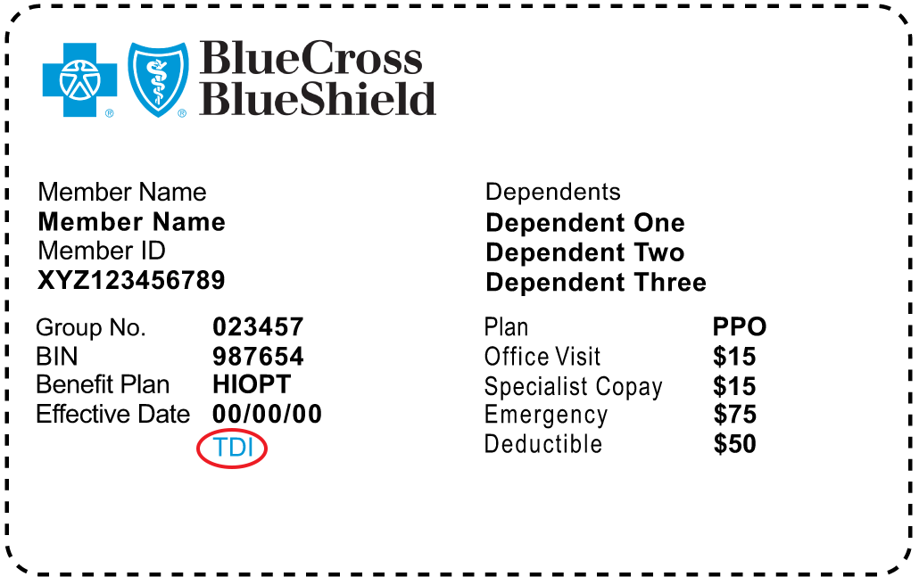 BCBSTX member ID card